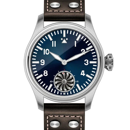 Hruodland 2025 Novo Relógio Mecânico para Homem Seagull ST3620 Piloto Retro 43MM BGW-9 Luminoso Cristal de Safira Turbina Relógio de Homem