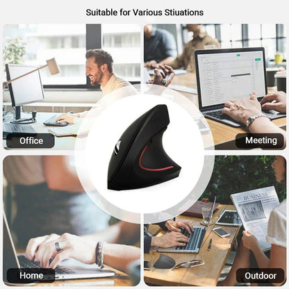 Wireless Vertical Mouse 2.4GHz Ergonomic Optical Mouse, Adjustable DPI Wireless Vertical Mouse with RGB Backlight for Laptop, PC, Mac, Tablet & Office