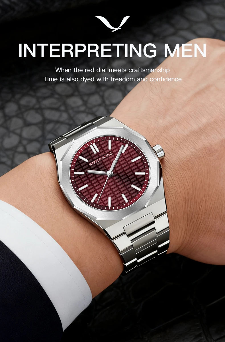 Novo relógio de pulso masculino Specht & Söhne 2026, raro e elegante, ultrafino, 38MM, em aço, cristal de safira, quartzo VH31