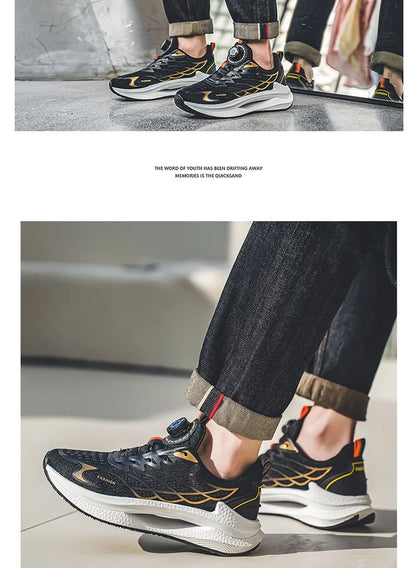 Letnie, oddychające, codzienne buty sportowe dla mężczyzn, nowe, modne i wszechstronne buty do biegania z oddychającą siateczką i obrotową klamrą, odpowiednie do uprawiania sportów na świeżym powietrzu i do codziennego noszenia