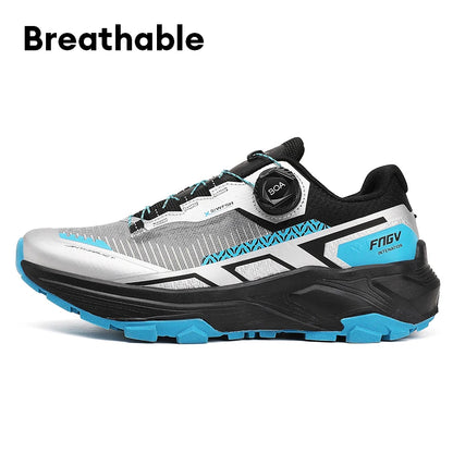 Men's Running Shoes with Rotating Buckle Breathable Mesh Lightweight Sneakers for Men Gym Workout Casual Waterproof Sports Shoes