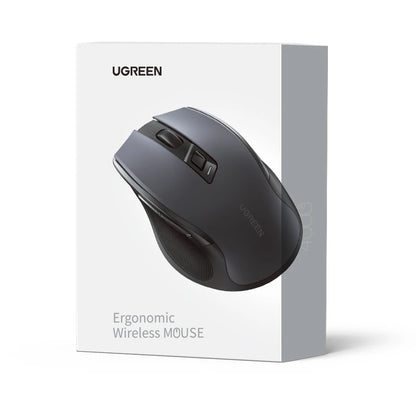 Rato sem fios UGREEN Bluetooth 5.0, ergonómico, 4000 DPI, 6 botões silenciosos, para MacBook, tablet, computadores portáteis, computador PC, rato 2.4G