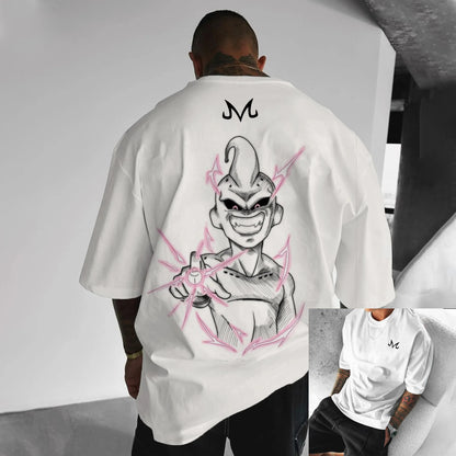 Dragon Ball Z-print T-shirt i bomuld med korte ærmer Son Goku Vegeta til mænd og kvinder Harajuku Y2k Tee vintage sommer-streetwear