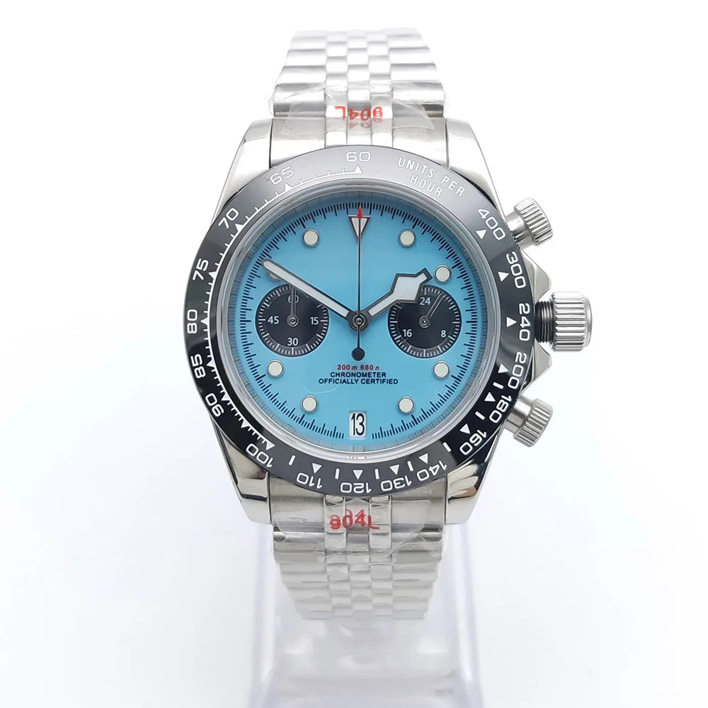 Men's watch 2025 new design vintage quartz watch 5ATM waterproof sports chronograph AR sapphire VK64 watch relogio masculino