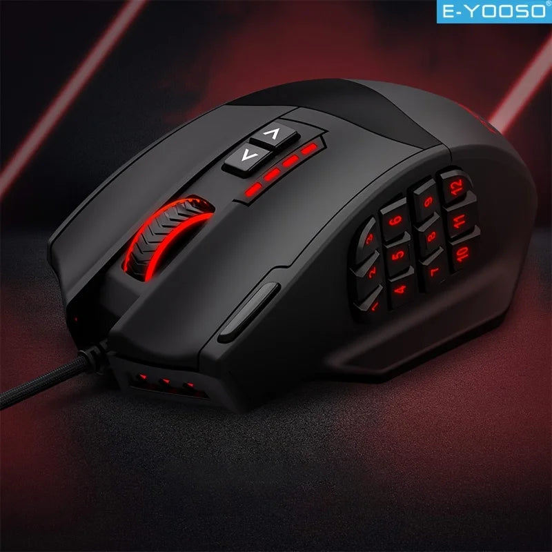 E-YOOSO RGB Wired Gaming Mouse 16400 DPI Ergonomic Gaming Mouse with Programmable Macro, Optical RGB Gaming Mouse for PC, Laptop & Office