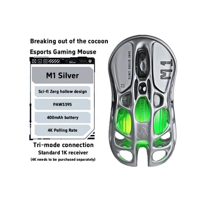 GravaStar M2 Wireless Gaming Mouse PAW3395 26,000 DPI, Magnesium Alloy Tri-Mode Bluetooth, 2.4GHz & Wired RGB Gaming Mouse