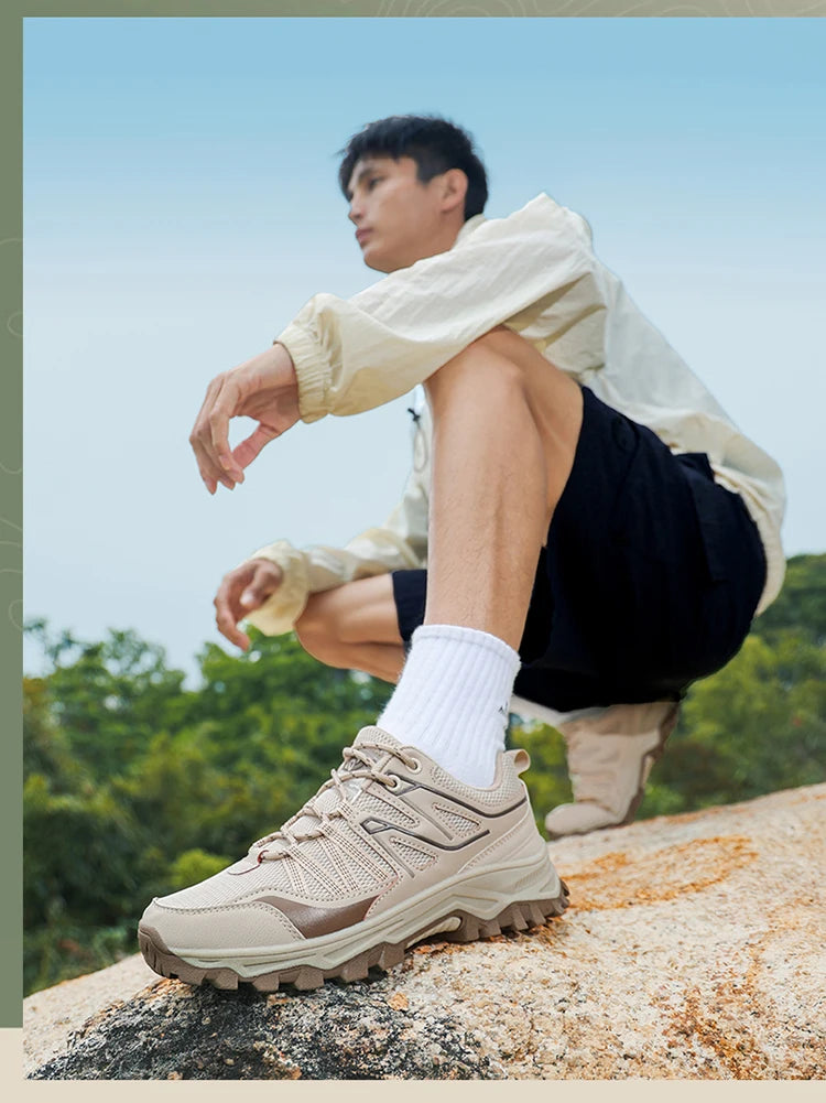 New Large Outdoor Mountaineering Shoes Men Spring and Autumn Mesh Breathable Sneaker Outdoor Travel Hiking Non slip Shoes