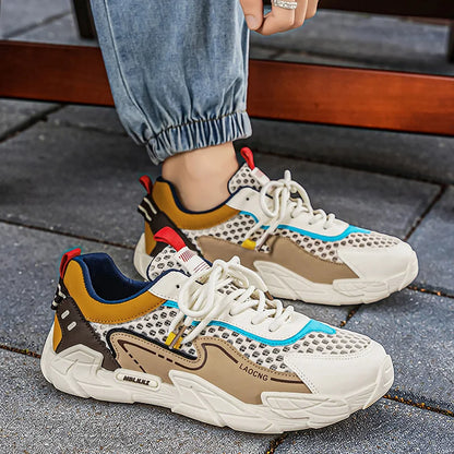 Scarpe sportive da uomo estive in rete, casual e alla moda, con lacci, scarpe da passeggio, nuove, per giovani, comode per gli spostamenti quotidiani, versatili, sneakers