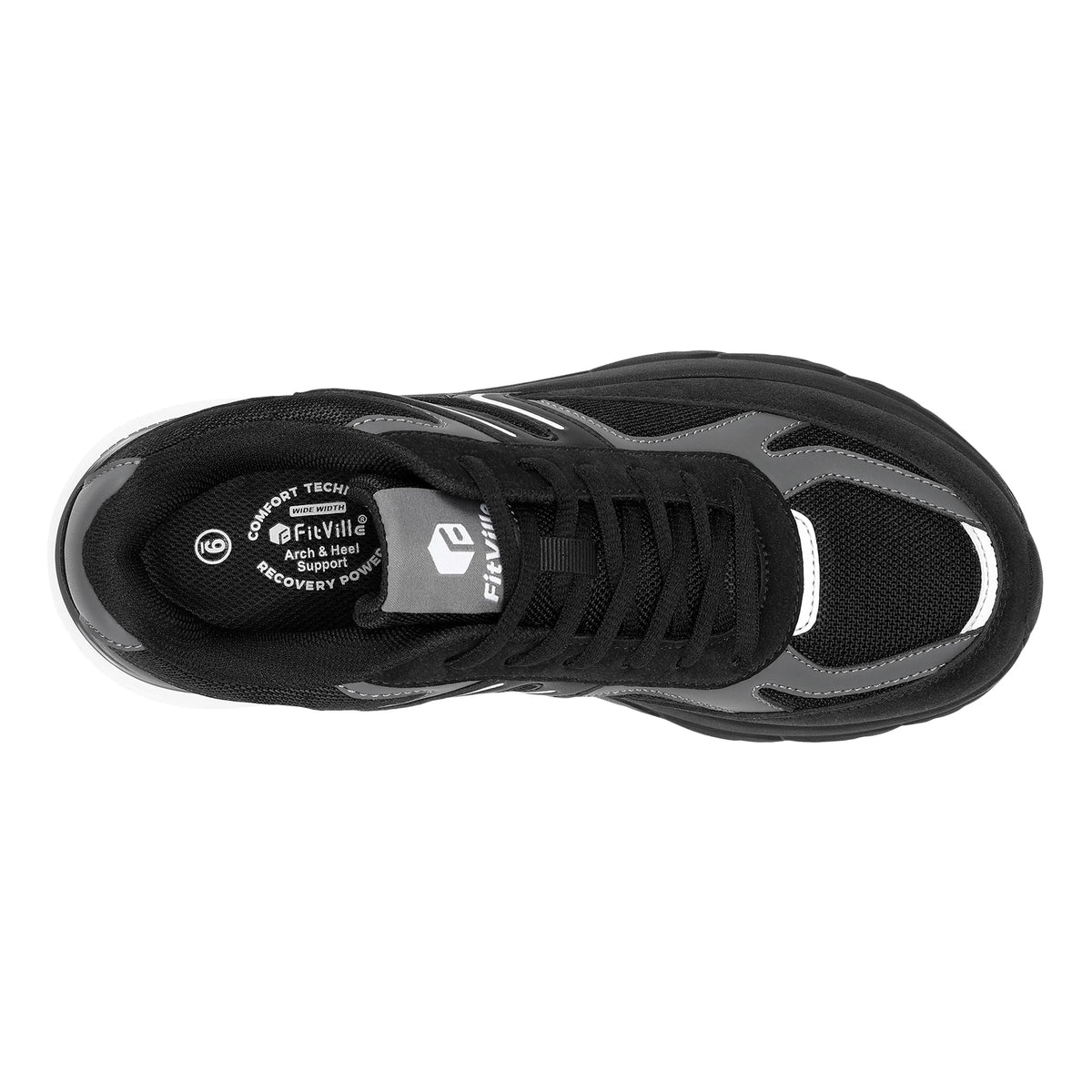 Fittington Wide Shoes For Man Walking Shoes Casual Sneakers Orthopedic Shoes Arch Support for Plantar Fasciitis Neuropathy
