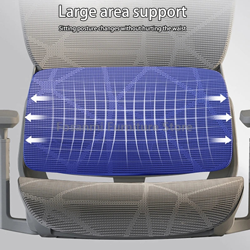 Breathable Mesh Computer Office Chair with Armrest and Lumbar Support Adjustable Ergonomic Desk Chair Home Gaming Headrest Chair