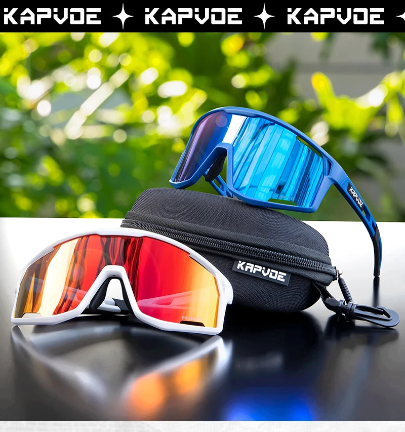 KAPVOE Polarised Cycling Glasses Sports Sunglasses Men Women Outdoor MTB Baseball Lenses UV400 Bicycle Cycling Eyewear Sale