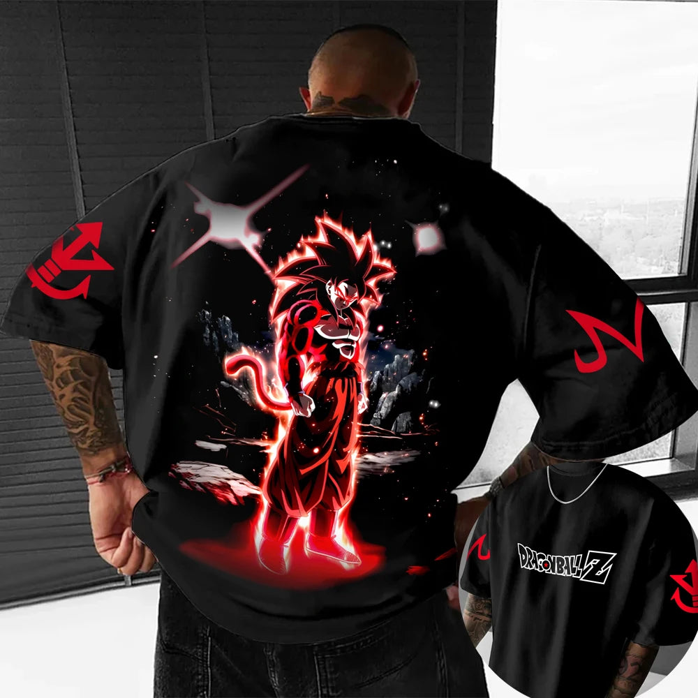 Dragon Ball Z Son Goku All Forms Broly Blue Aura Group Print Kids Oversized T-Shirt Mens Anime Streetwear Anime Tee For Fans