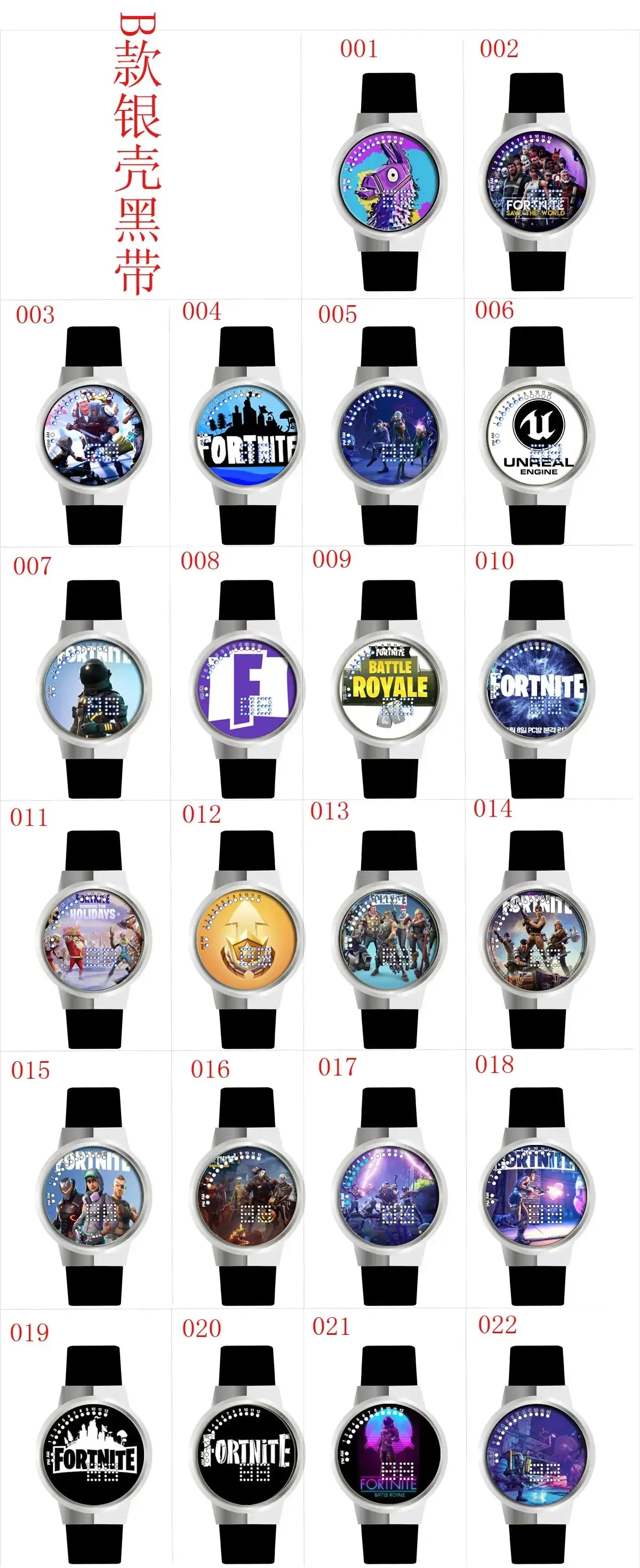 Orologio Fortnite Cute Fashion Cartoon personalizzato Kawaii Touch con luce notturna LED, orologio elettronico per studenti, regalo per amici