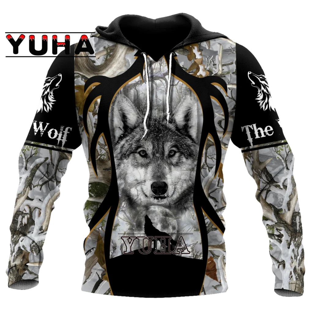 Sweats com Capuz Estampados de Lobo para Homem 3D, Sweatshirts de Marca, Casacos de Qualidade, Pullover de Moda, Fatos de Treino Animal Streetwear Out