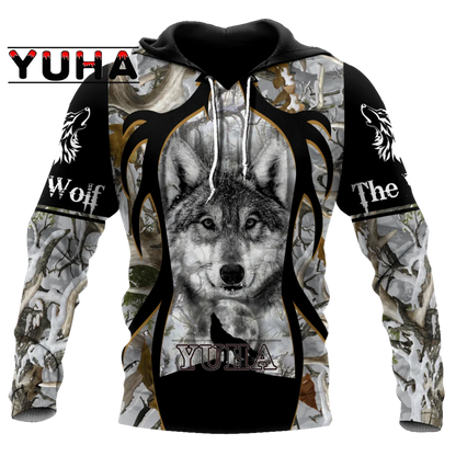 Sweats com Capuz Estampados de Lobo para Homem 3D, Sweatshirts de Marca, Casacos de Qualidade, Pullover de Moda, Fatos de Treino Animal Streetwear Out