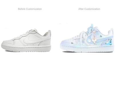 Custom Sneakers Nike Court Borough  Twin Sweet Dreams  Niche Preppy Style  Cute & Sweet Women's Skateboarding Sneakers