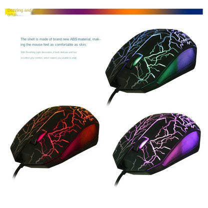 Rato gaming com fios USB 2400 DPI, rato profissional para gamer com retroiluminação LED, rato ergonómico para computador, PC, portátil e MacBook
