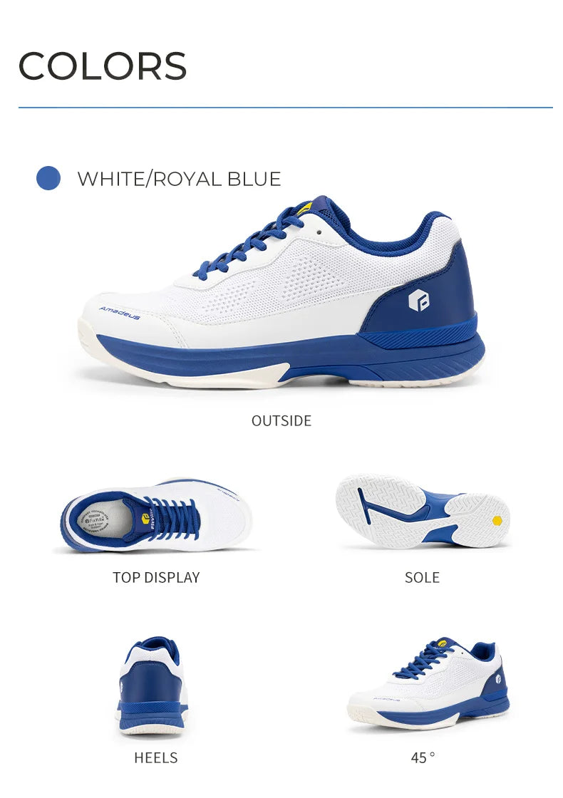 FitVille Men'S Tennis Shoes Wide Version 2E Professional Training Sports Shoes Breathable Non-Slip Rackets With Arch Support