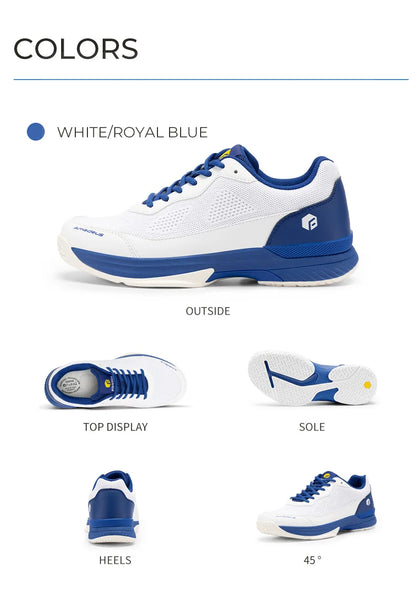FitVille Men'S Tennis Shoes Wide Version 2E Professional Training Sports Shoes Breathable Non-Slip Rackets With Arch Support