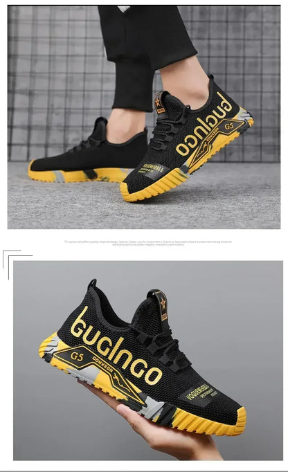 Gym New Vulcanized Lace-up Walking Sneakers Comfortable Wear-resistant Casual Shoes Walking Summer Mesh Flats Fashion Breathable