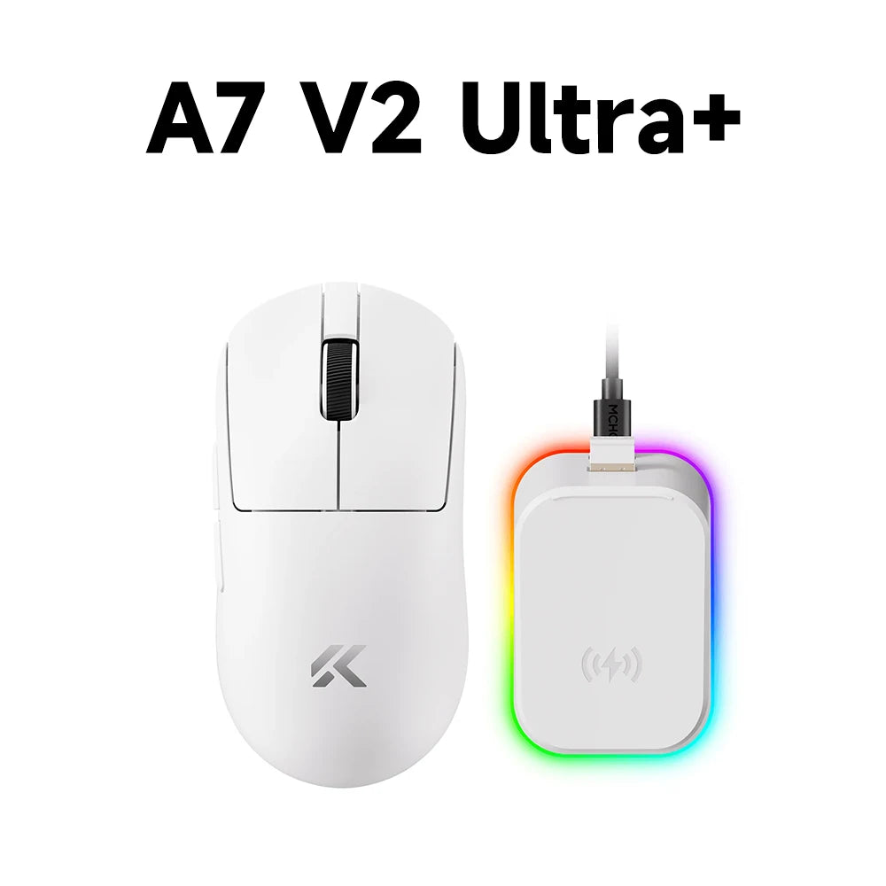 MCHOSE A7 V2 Rato Gaming Sem Fios Leve, Dupla Taxa de Polling de 8,000Hz, PAW3950 TI, Rato Gaming, Esports e Escritório