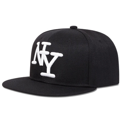 Boné unissexo de beisebol ajustável com bordado de letras, estilo hip-hop, casual, para exterior, primavera/outono, com proteção solar