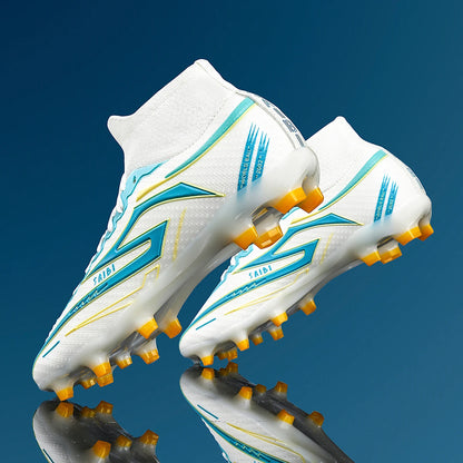 AG/FG Long Studs Soccer Shoes，PU Fabric Mixed Upper，TPU Sole Wear Resistant Anti Slip，Men Women Kids Youth Outdoor Sports