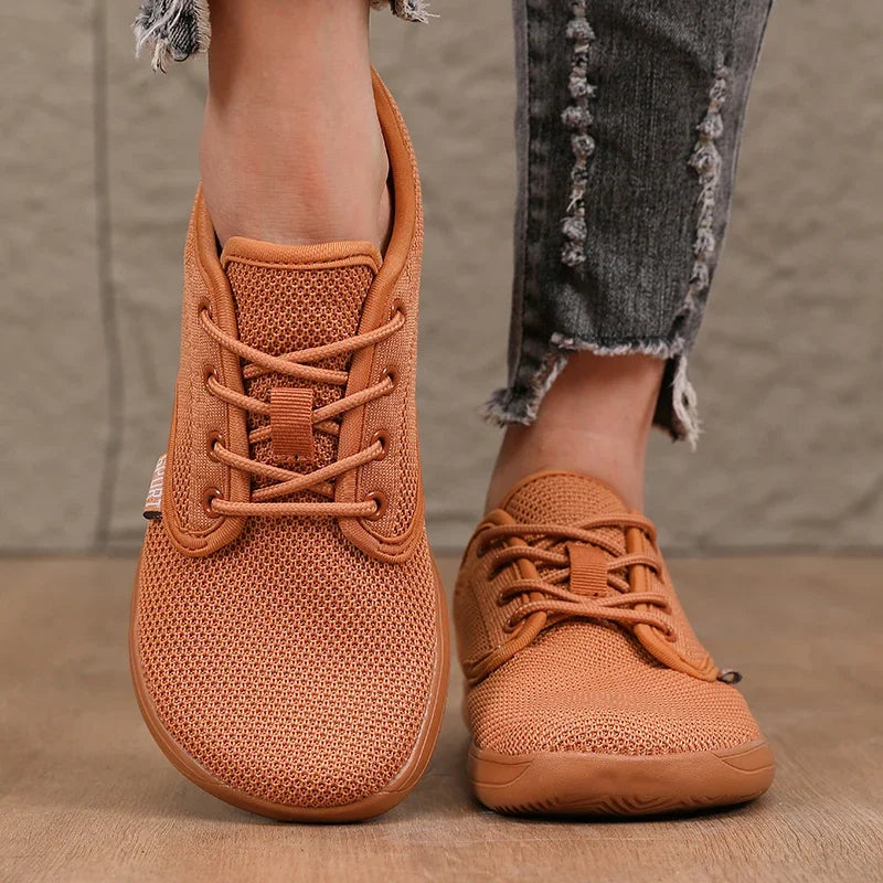 Summer Breathable Women's Flat Shoes Lightweight Mesh Comfortable Walking Shoes Men's Wide Foot Soft Sole Casual Wear Bare Foot