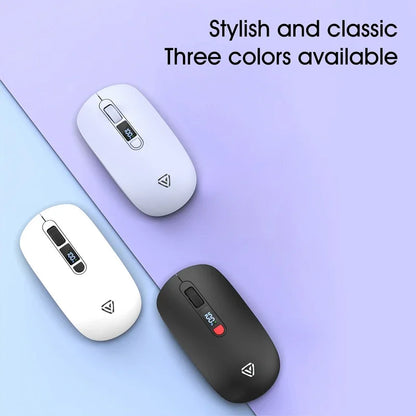 Lenovo Wireless Mouse Bluetooth 2.4G Rechargeable Silent Mouse with Smart Display, Dual Mode Bluetooth Wireless Mouse for Laptop, Desktop & Office