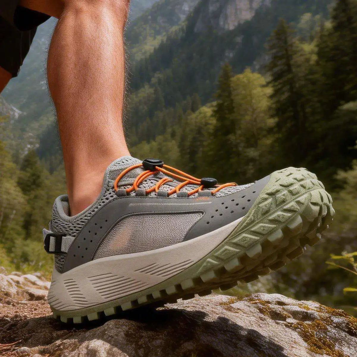 CAMSSOO hiking shoes men summer breathable non-slip running shoes travel outdoor sports cushioning casual boots off-road shoes