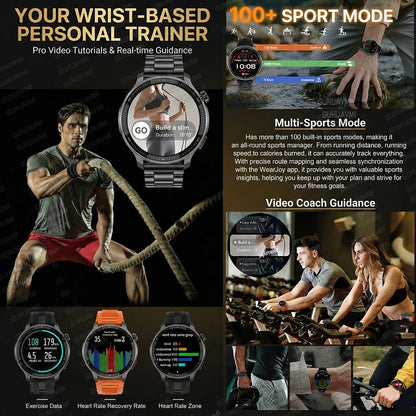New GPS Offline Maps Smart Watch Men Memory 3D Menu Styles TWS MP3&MP4 Player 1.43"AMOLED Compass Sport Swim Waterproof Bracelet