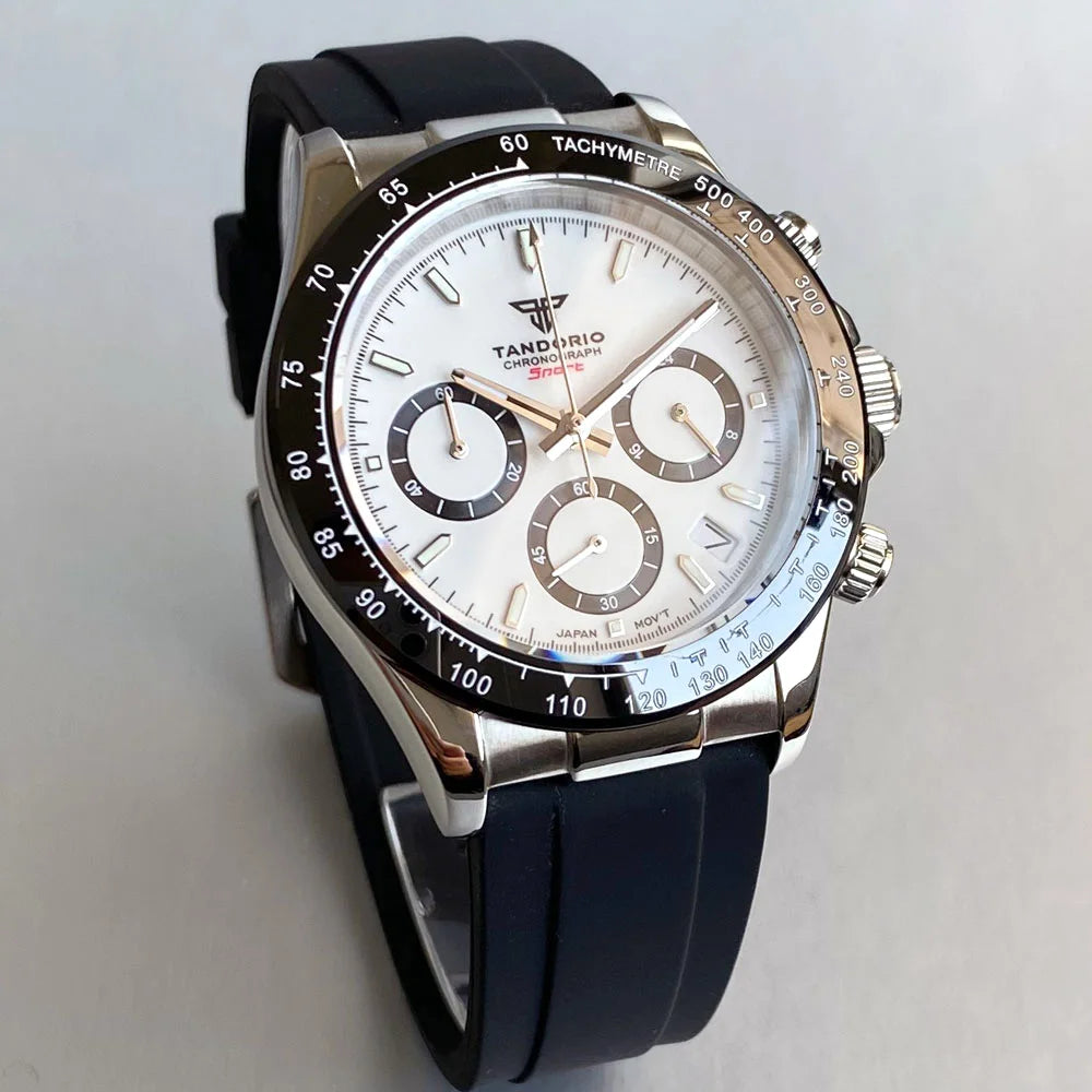 Relógio de Luxo para Homem VK63 com Movimento de Quartzo, Cronógrafo Business, 39mm, Aço/Ouro Rosa, Data, Mostrador Luminescente, Cronógrafo Completo