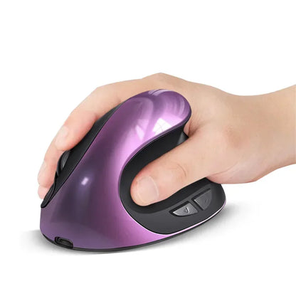 BTS-908 Bestseller — ładowalna pionowa mysz ergonomiczna, bezprzewodowa, odbiornik USB 2.4G, regulowane 1600 DPI, 6 przycisków