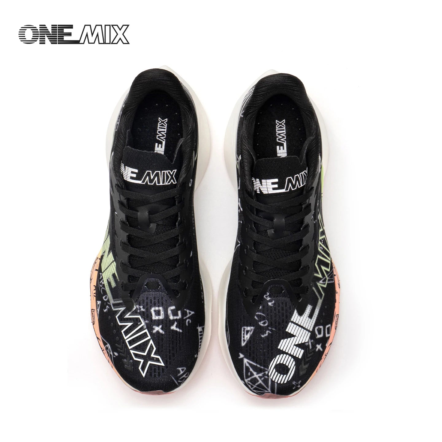 ONEMIX New Nylon Carbon Board Marathon Running Racing Shoes Shock-relief Professional Stable Support Ultra-light Rebound Sneaker