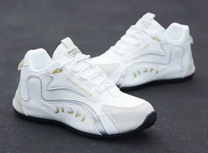 Ténis masculinos em couro PU, impermeáveis, desportivos e casuais; sapatos leves, respiráveis, planos e antiderrapantes; Zapatillas Hombre