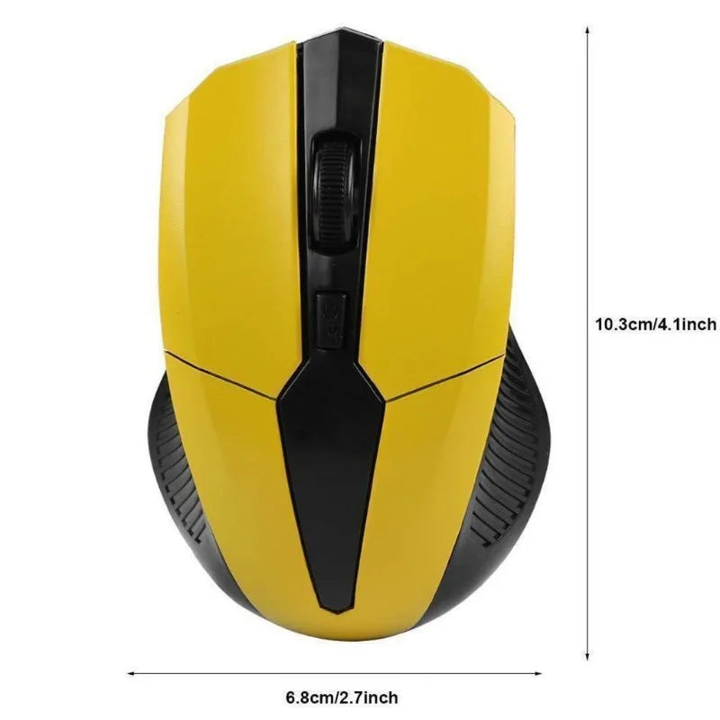 Rato sem fios 2.4Ghz 1200DPI, rato gaming ótico ajustável sem fios, para casa, escritório, jogos, PC, computador e portátil