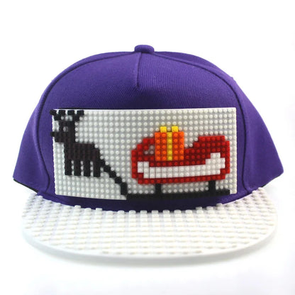 Crtani patchwork bejzbol kape, uradi-sam blokovi, snapback kape, hip hop kape za muškarce i žene, odvojivi pikseli, kape za tatu, dječje kape, kape za odrasle