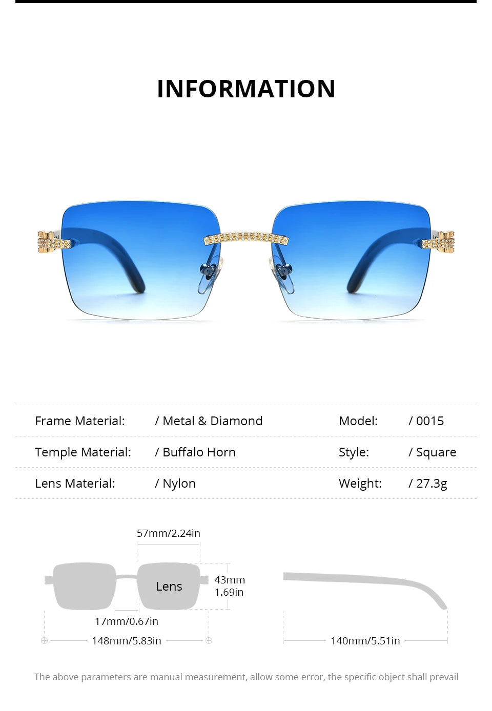 HEPIDEM Buffalo Horn Glasses Men Famous Brand Design Rimless Sunglasses Women Luxury Eyewear Horn-Rim Frameless Buffs Eyeglasses