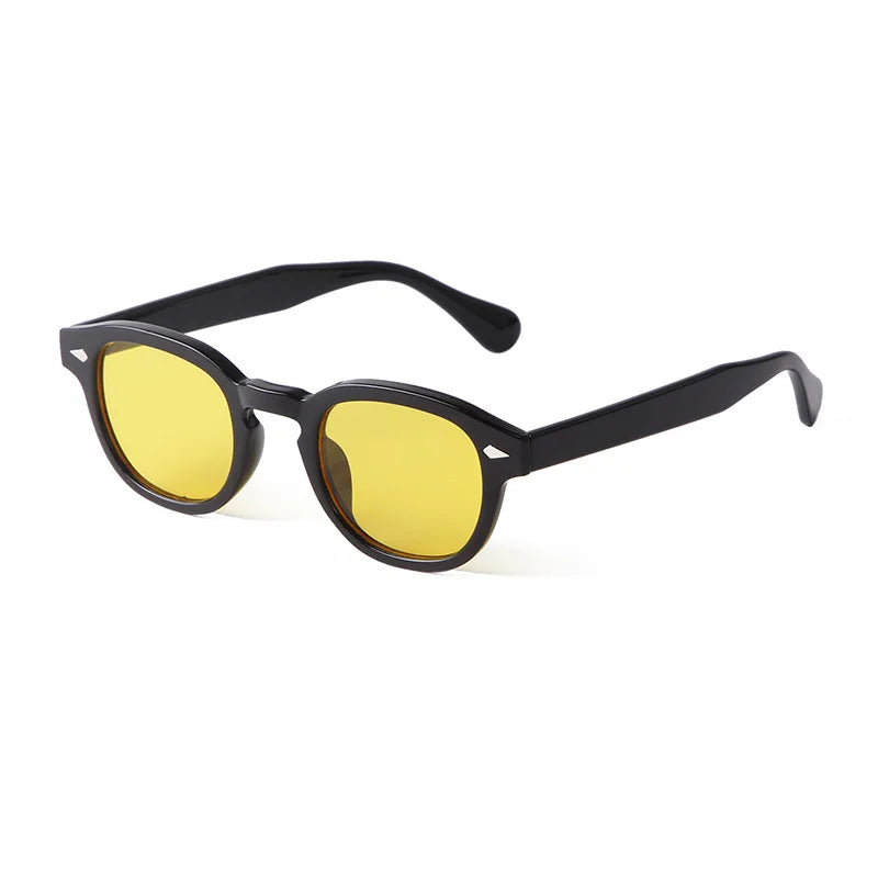 JNPCXI Vintage Round Sunglasses Women Men Retro Rivet Blue Gradient Female Sun Glasses UV400