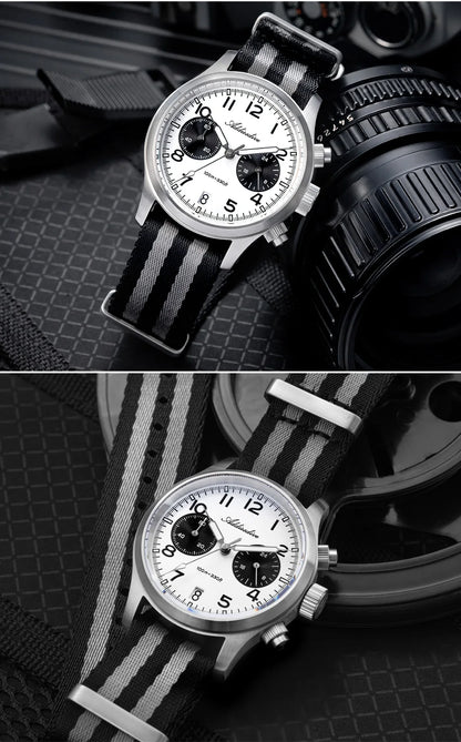 ADDIESDIVE 2025 New Panda Eye Men's Watches Retro Luxury VK64 Quartz Watch Sport Chronograph 100M Waterproof Luminous