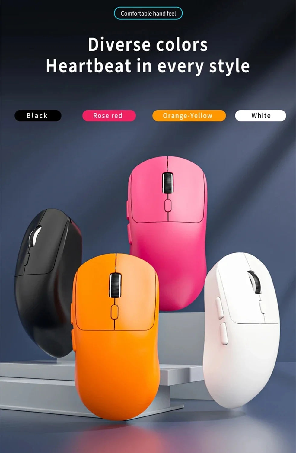 Rechargeable Wireless Bluetooth Gaming Mouse, Dual Mode 2.4G & Bluetooth Wireless Mouse, Silent High Precision Rechargeable Wireless Mouse for Laptop, PC, Mac & iPad