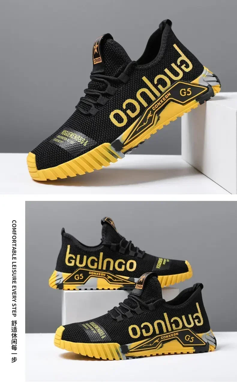Gym New Vulcanized Lace-up Walking Sneakers Comfortable Wear-resistant Casual Shoes Walking Summer Mesh Flats Fashion Breathable