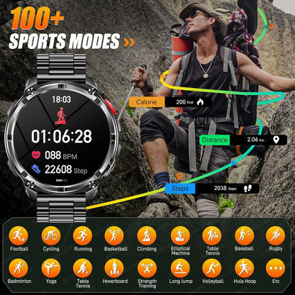 New Original 1100mAh Battery Men Smart Watch Outdoor GPS 10ATM Waterproof Bluetooth Call Sport Smartwatch For Android IOS Phones