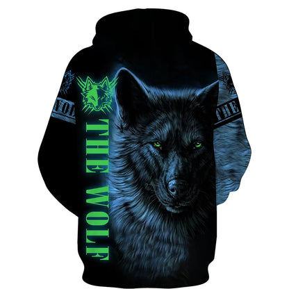 Cool 3D Wolf Printed Zipper Hoodies Fashion Men/Women Streetwear Hooded Jacket Coat Unisex Casual Hip Hop Pullover Sweatshirts
