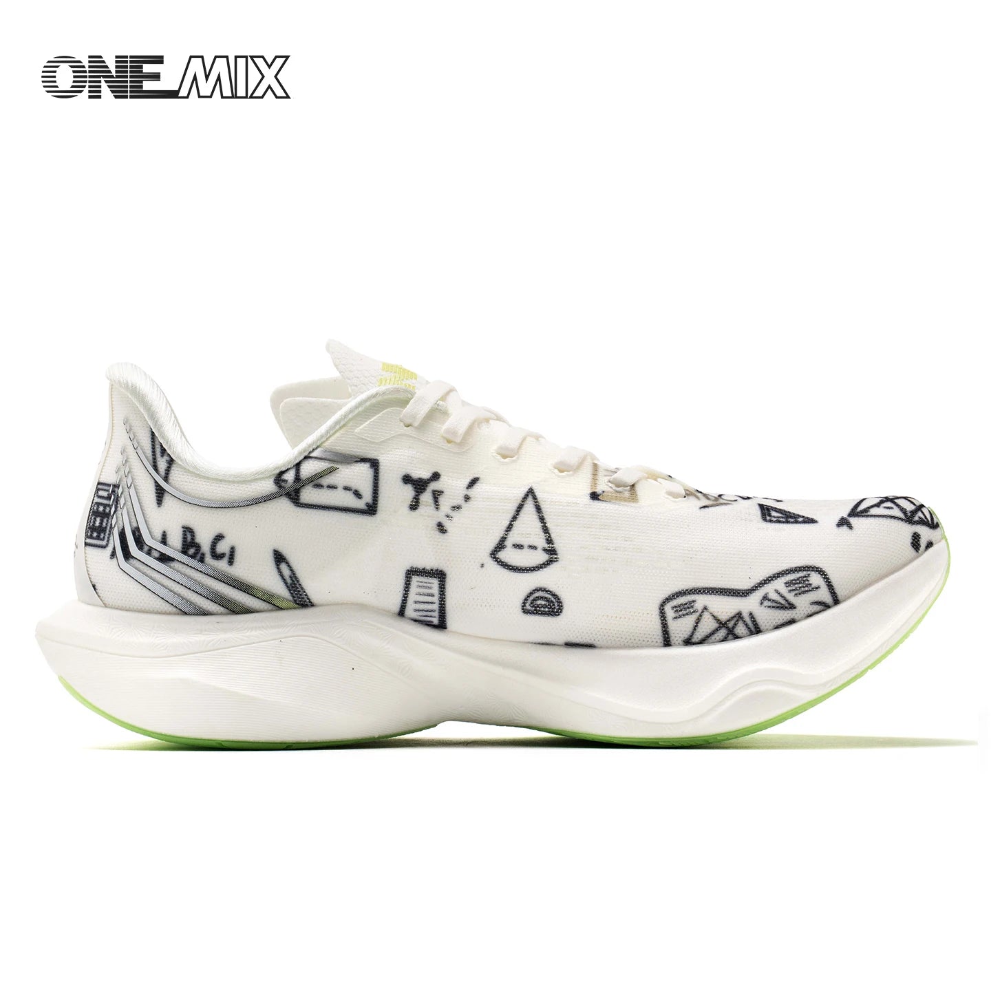 ONEMIX New Nylon Carbon Board Marathon Running Racing Shoes Shock-relief Professional Stable Support Ultra-light Rebound Sneaker