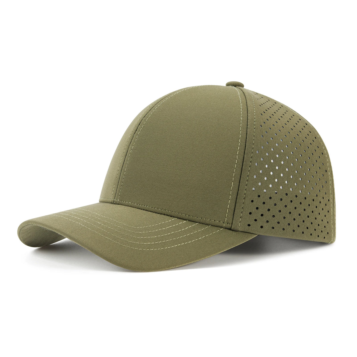 Casquette de baseball pour homme VOBOOM à séchage rapide, en maille découpée au laser, à visière incurvée et fermeture à pression, pour le sport en plein air, la course à pied et les voyages, couleur noire
