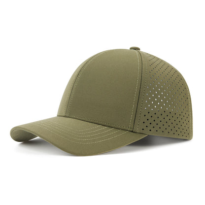 Casquette de baseball pour homme VOBOOM à séchage rapide, en maille découpée au laser, à visière incurvée et fermeture à pression, pour le sport en plein air, la course à pied et les voyages, couleur noire