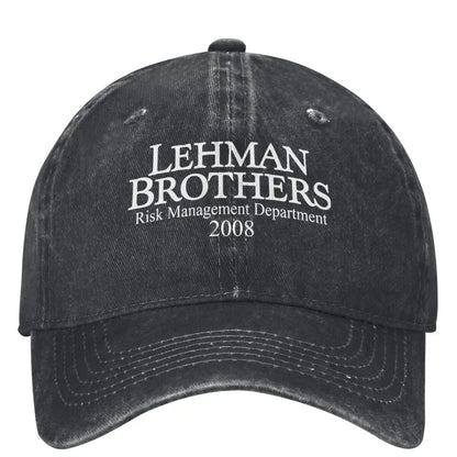 Lehman Brothers Risk Management 2008 Baseball Cap Bank Bankruptcy Trucker Hat Tennis Skate Snapback Cap Women Baseball Caps