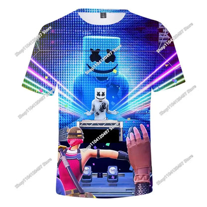 T-shirt 3D de Natal Fortnite — Battle Royale, Streetwear, Crianças, Vitória no Jogo, Homem e Mulher, Harajuku, Roupa para Adolescentes