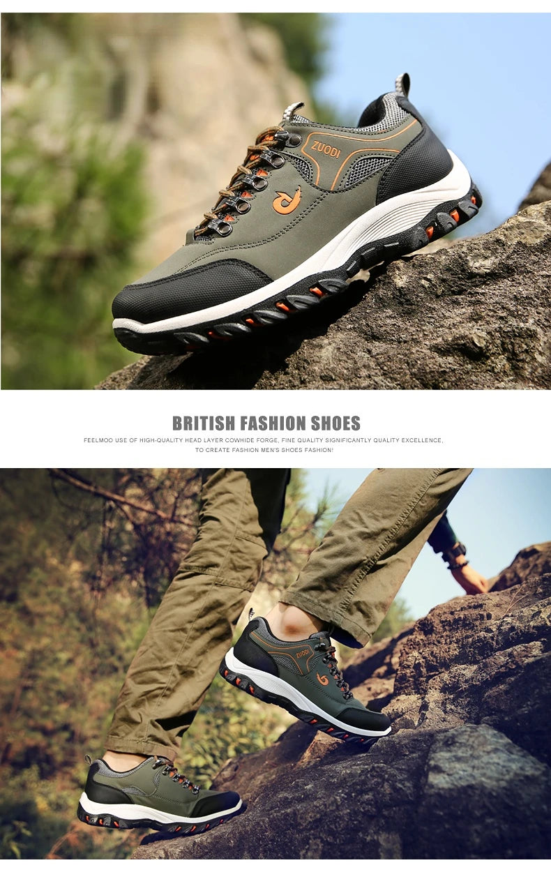 Men's EVA Hiking Shoes Waterproof Anti Slip Leather Outdoor Sports Shoes for Camping Running Jogging 2025 New